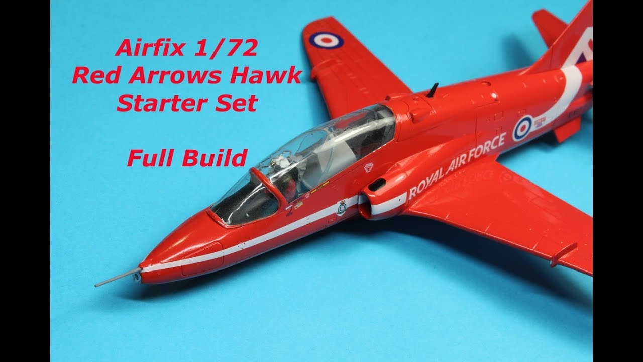 Стартовый набор Airfix 1/72 RAF Red Arrows Hawk, полная сборка