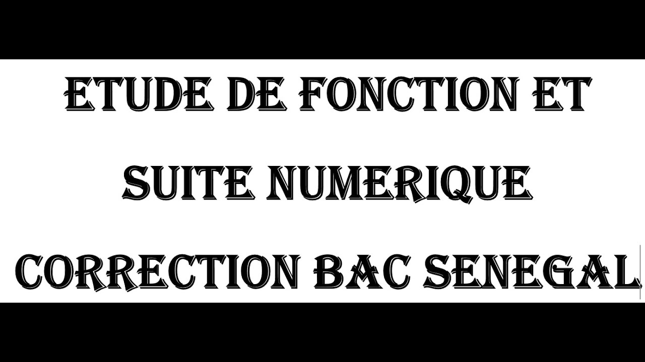 SUITE NUMERIQUE EXERCICE TYPE DE BAC