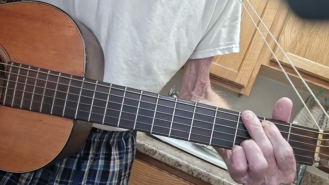 Guitar Play Beginner Old Man George playing a warmup song he made up.