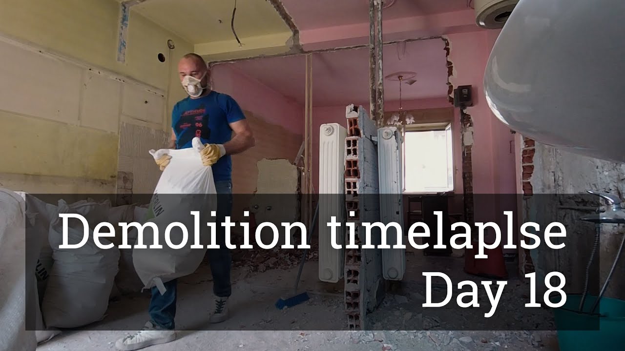 Demolition day 18 Timelapse. NO POWER TOOLS. Demolishing an apartment in Torino, Italy