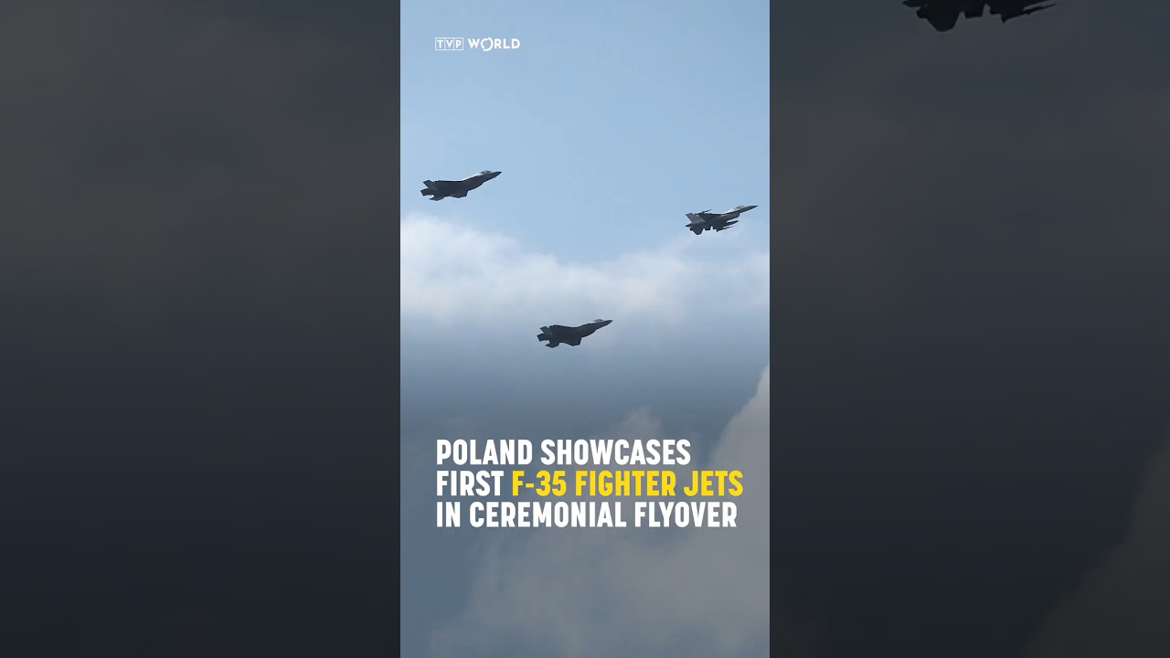#Poland showcases first #F35 #fighterjets in ceremonial #flyover