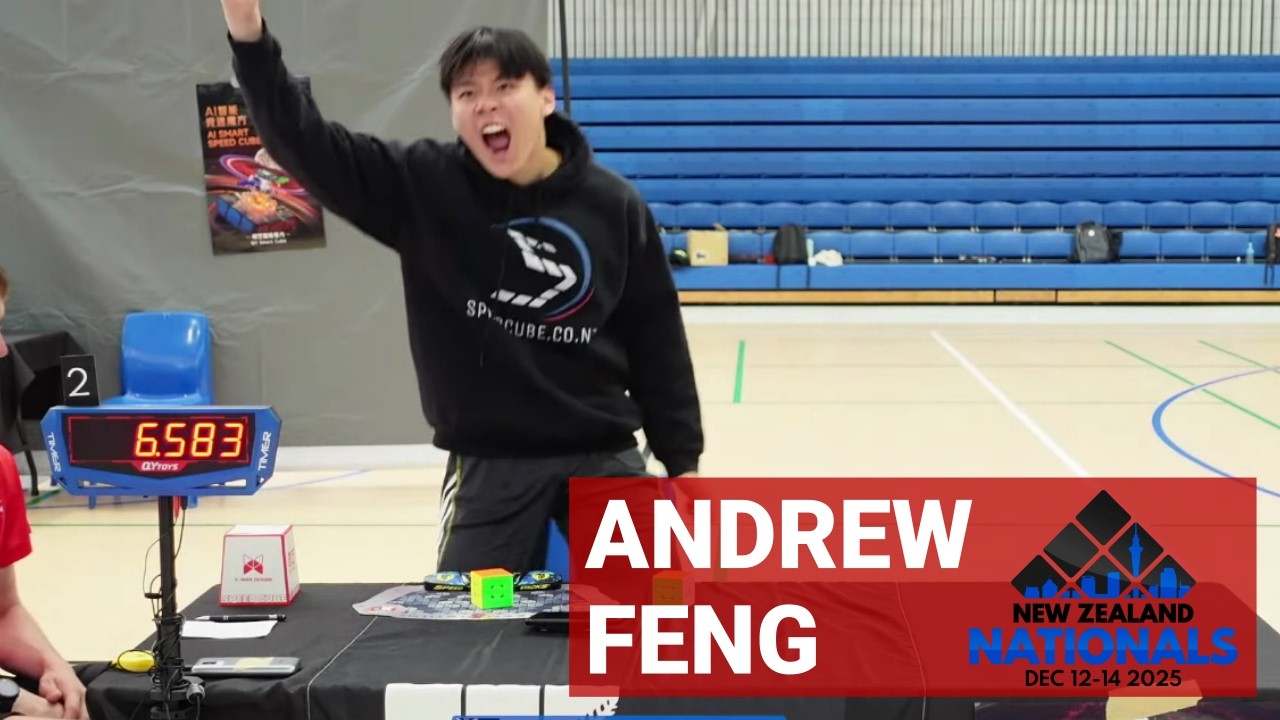 Andrew Feng breaks 3x3 and 4x4 Records at New Zealand Nationals 2025 | Speedcubing News