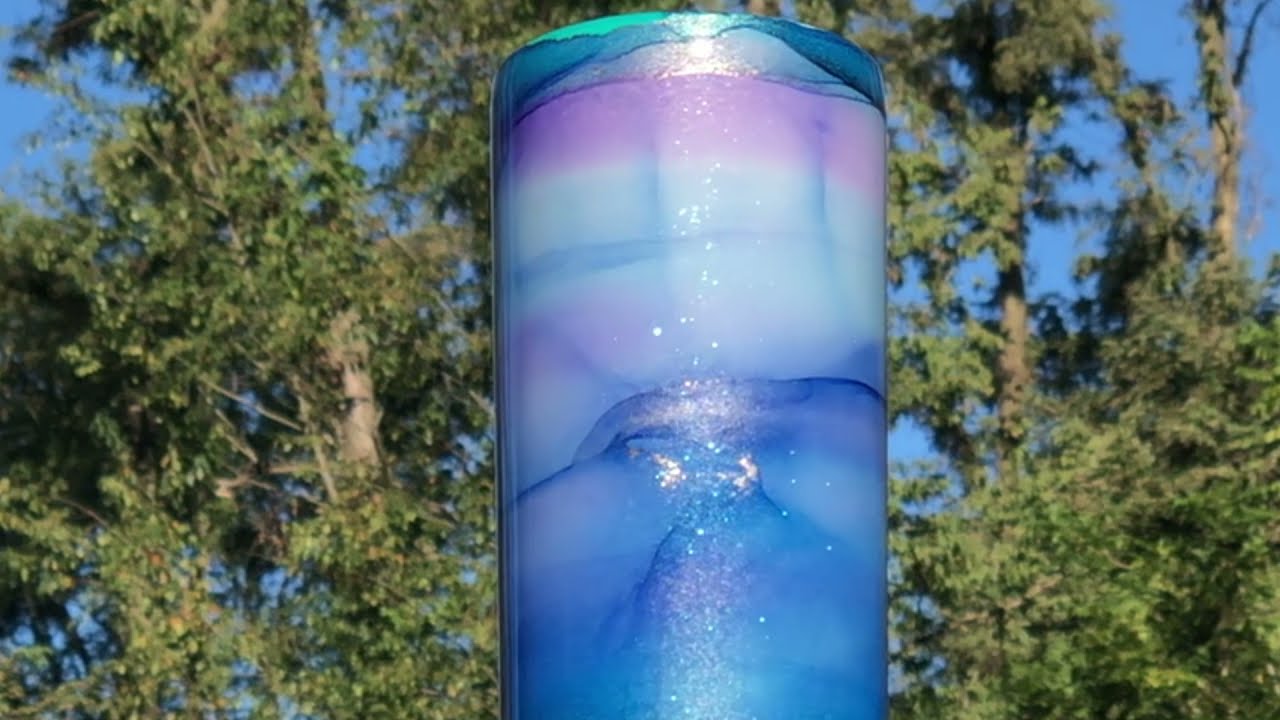 Hydro Dip Tumblers with Marabu's New Easy Marble Metallics! Alcohol Inks! Rainbows!