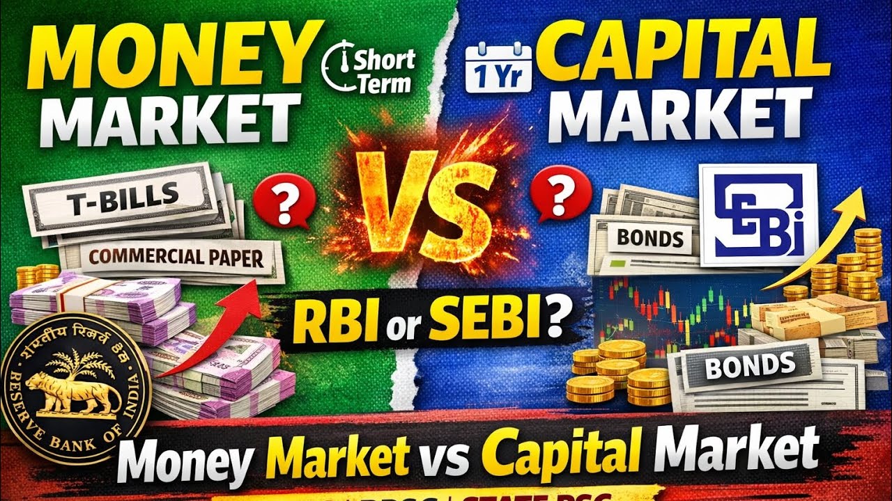 T-Bills kahan aate hain? 🤯 Money Market vs Capital Market | Prelims Booster#upsc#economy #upsc2026 