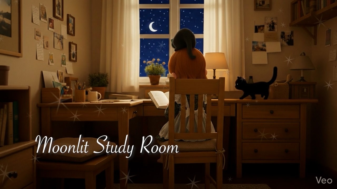 Moonlit Study Room 🌙 | Cozy Night Lofi for Study & Relax