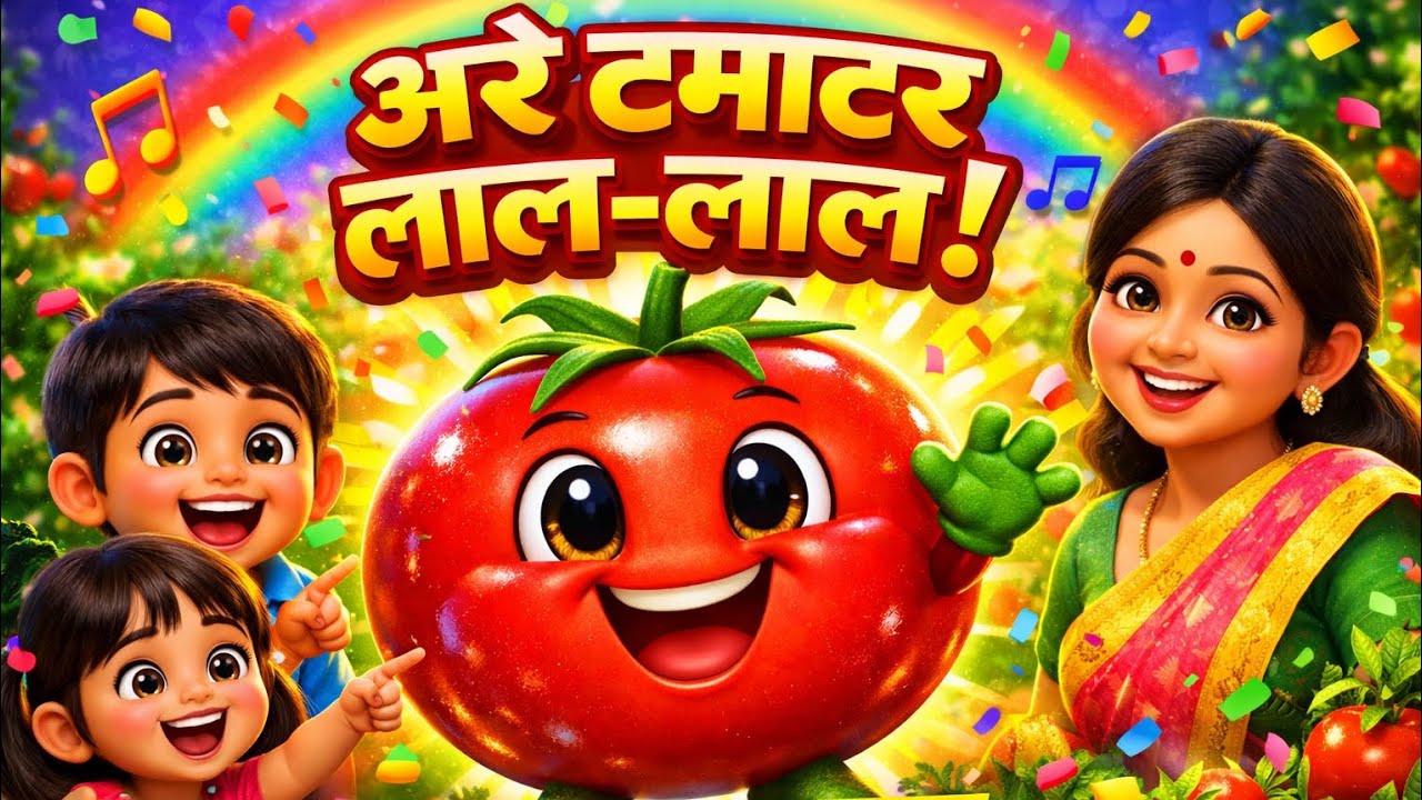 अरे टमाटर लाल लाल | Aaha Tamatar Bade Mazedar Kids Song | Hindi Rhymes | Kids Song | #Cartoon #kids
