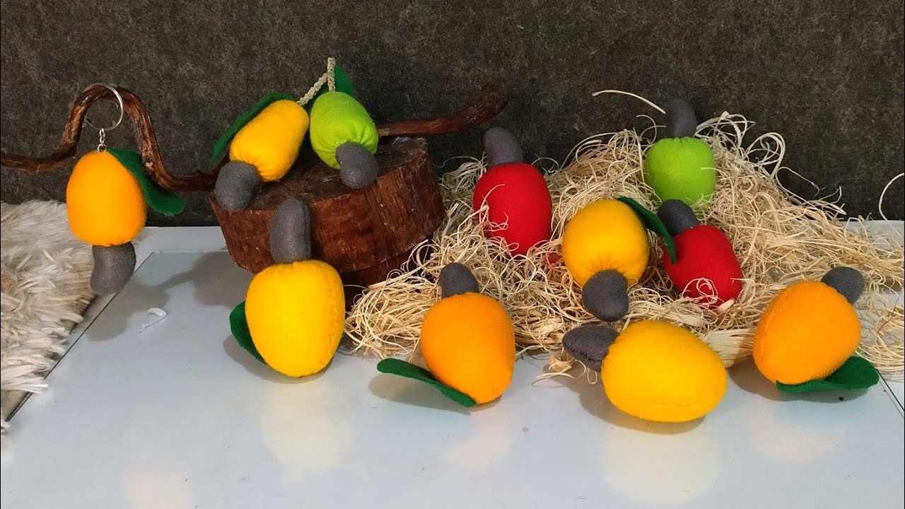 CAJU DE FELTRO REALSISTA( Faça chaveirinho ou monte sua cesta )