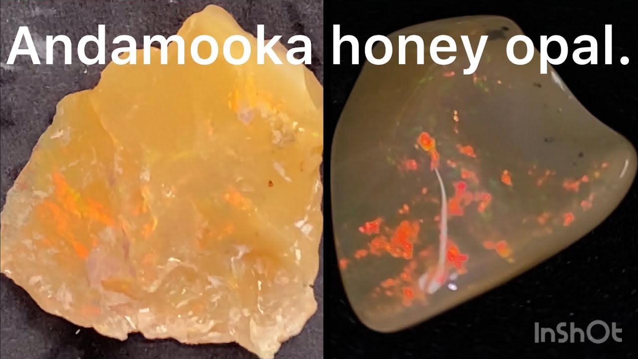 Carving Andamooka honey opal.