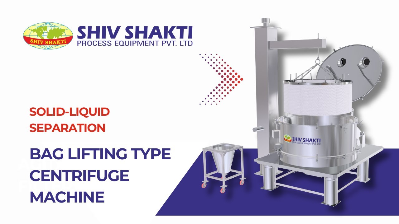 Bag Lifting Type Centrifuge Machine |  Vertical Basket Centrifuge | Solid-Liquid Separation