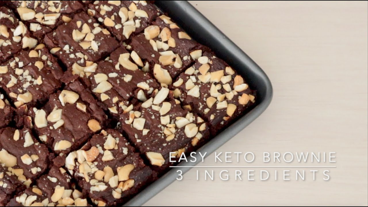 KETO Easy Brownie 3 Ingredients บราวนี่คีโต ไม่แป้ง ทำง่าย อร่อย เข้ม ส่วนผสม 3 อย่าง
