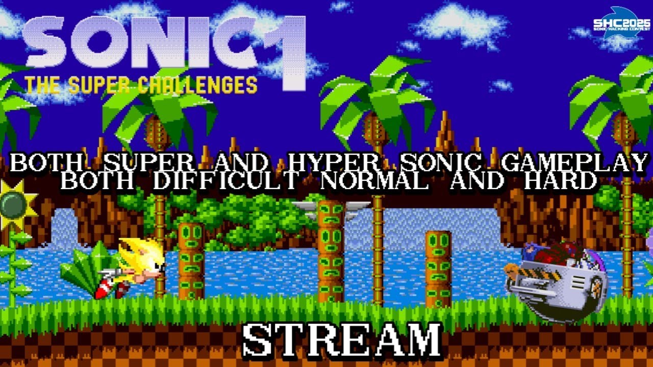 Sonic 1 The Super Challenges Rom Hack стрим/stream (+новая прога для стримов (наверно))