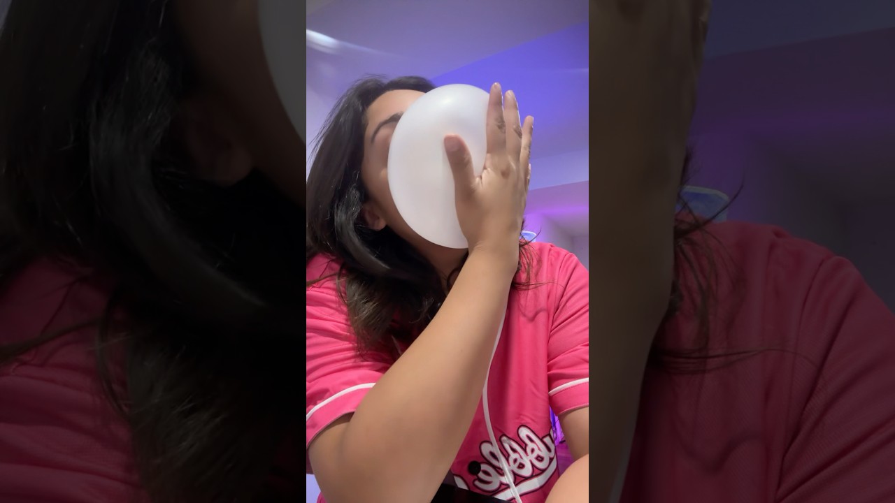 BUBBLE ASMR | blowing a huge bubble pop sounds #bubble #bubblegum