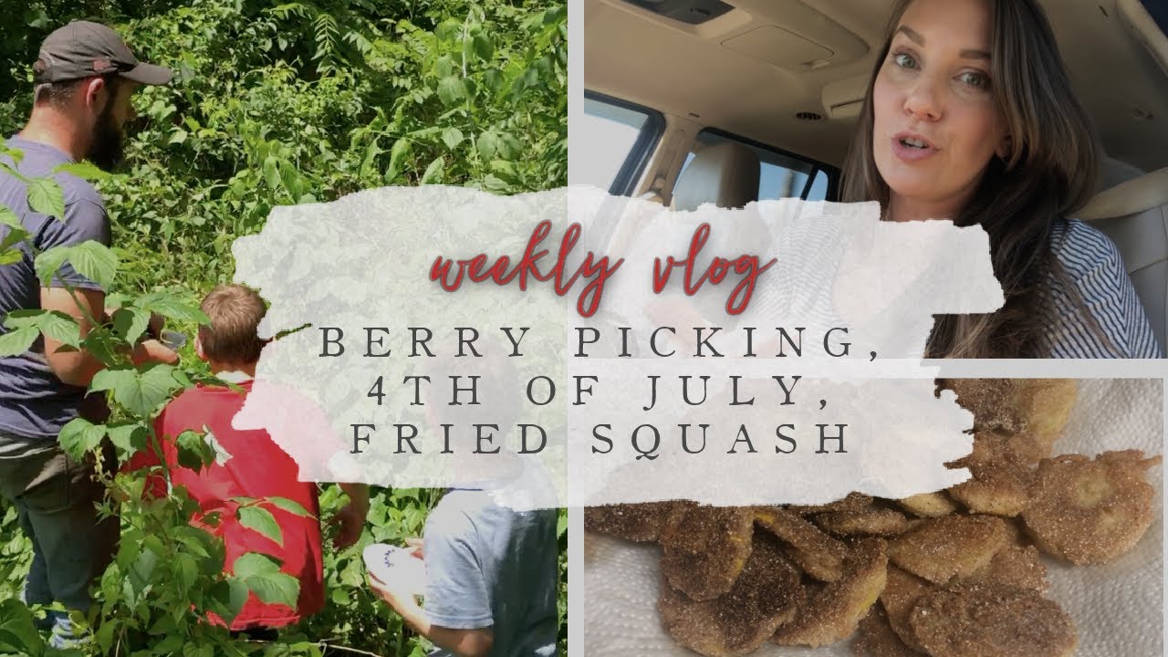 Weekly Vlog: Picking SUMMER BERRIES, 4th of July CELEBRATIONS | Southern FRIED SQUASH