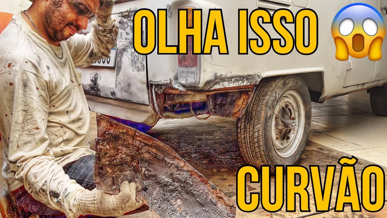 Reforma kombi - trocando remendo curvão traseiro.