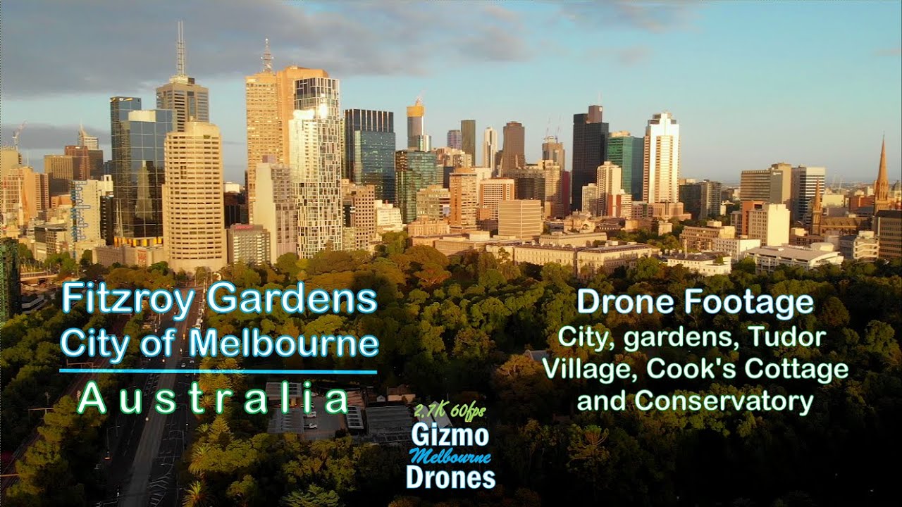 Fitzroy Gardens in Melbourne CBD by Drone - Victoria, Australia