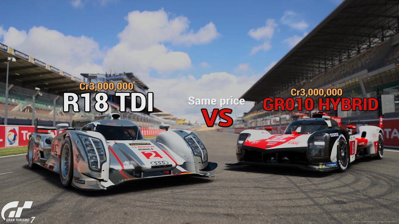 Gran Turismo 7 | Audi R18 TDI Vs Toyota GR010 Hybrid - Same Price Which is better? [4K PS5]