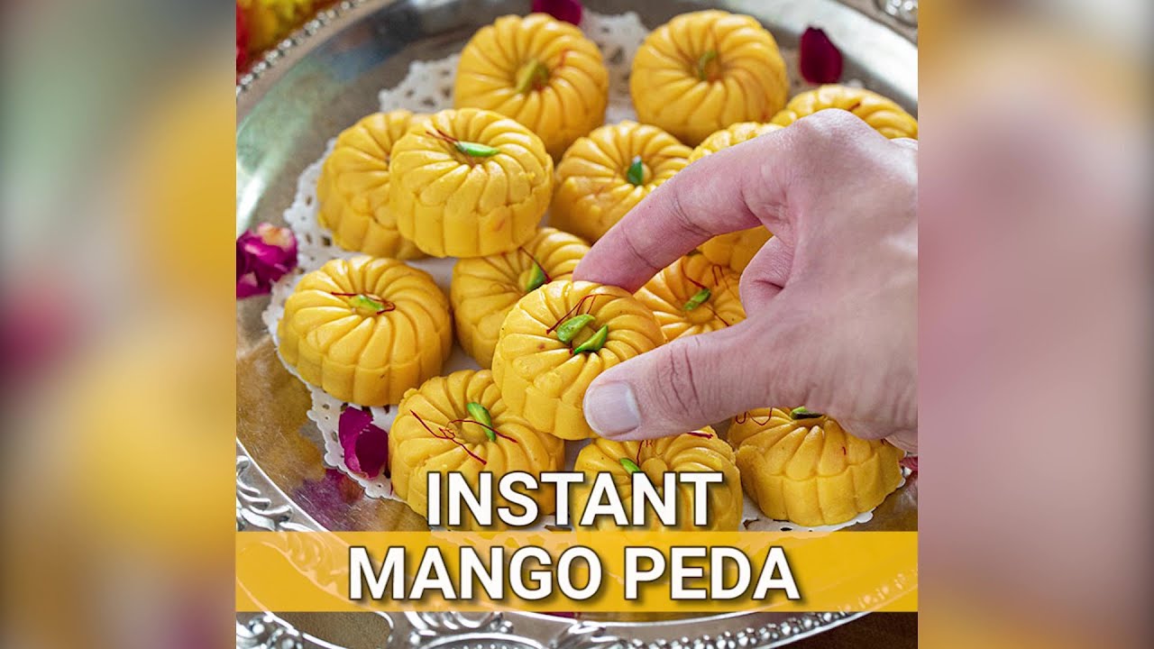 Instant Mango Peda| Quick and easy Mango Peda made with milk powder| 30-minutes Mango peda recipe|