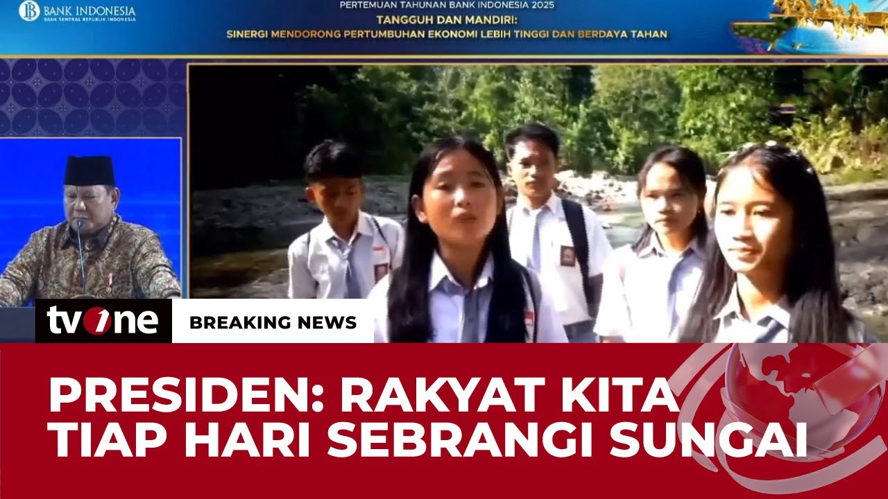 Presiden Prabowo Beri Perhatian Kepada Anak-anak Sekolah di Daerah yang Seberangi Sungai | tvOne