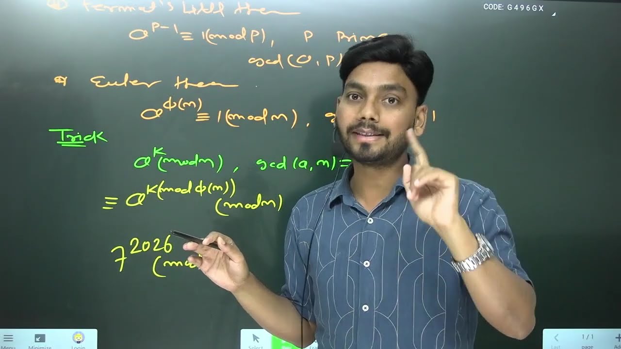 CMI DS | Modulo Algorithm | Farmat's Little theorem | Congruence Equation
