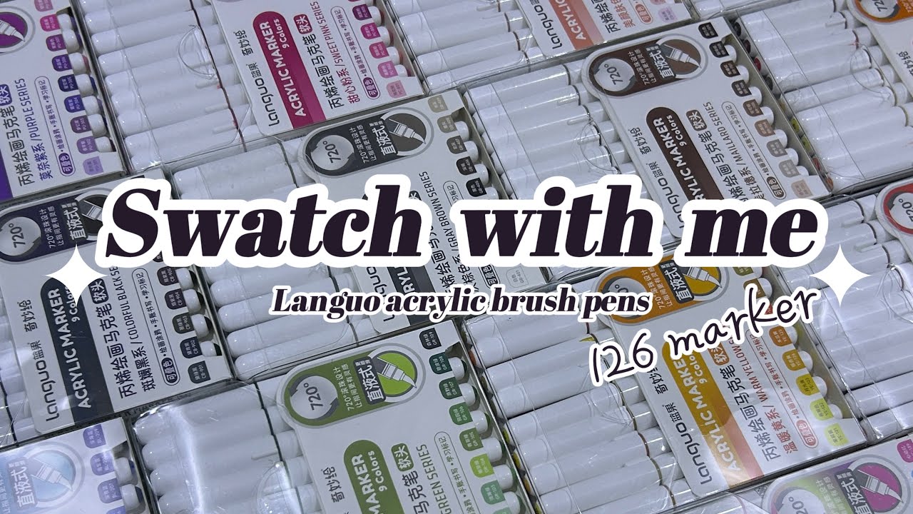 Swatch with me! Languo acrylic brush pens 🖌️✨