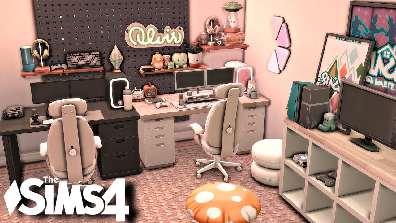 Gamer Couple's apartment | No CC | The sims 4 | Speed Build Stop Motion Style | Comfy Gamer Kit