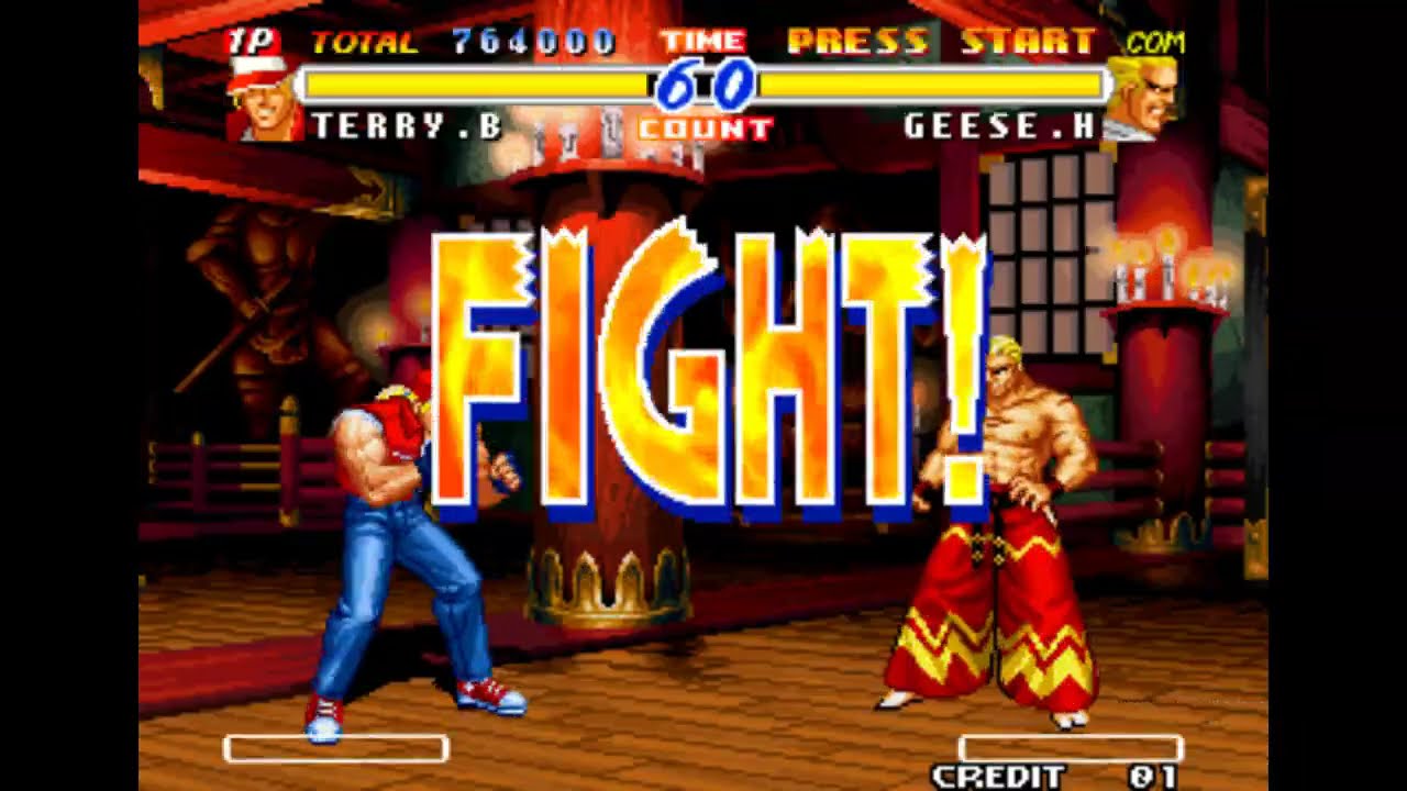 Real Bout Fatal Fury 2 (arcade) - (Terry Bogard) Final Boss Battle vs. Geese Howard & Ending