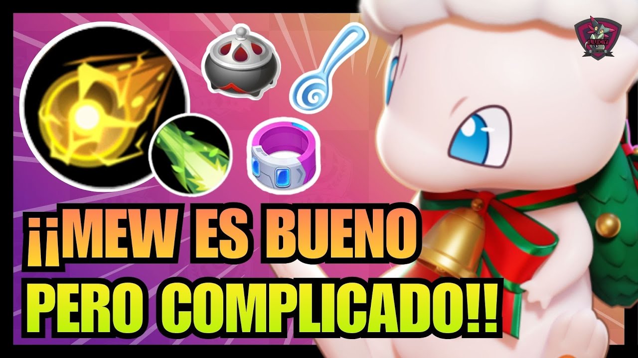 MEW ES MUY BUENO PERO DIFICIL DE USAR😎MEJORES OBJETOS Y MEDALLAS⭐BUILD MEW POKEMON UNITE