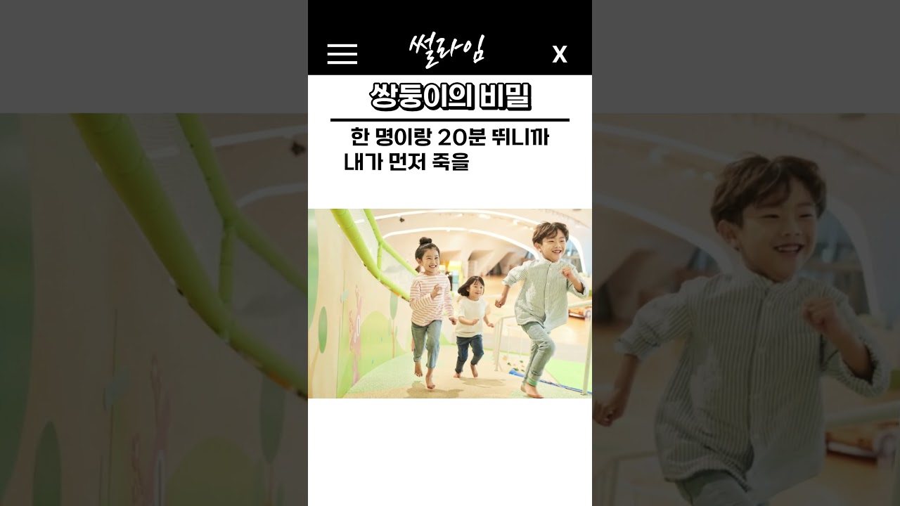 쌍둥이의 비밀  #썰 #웃긴영상