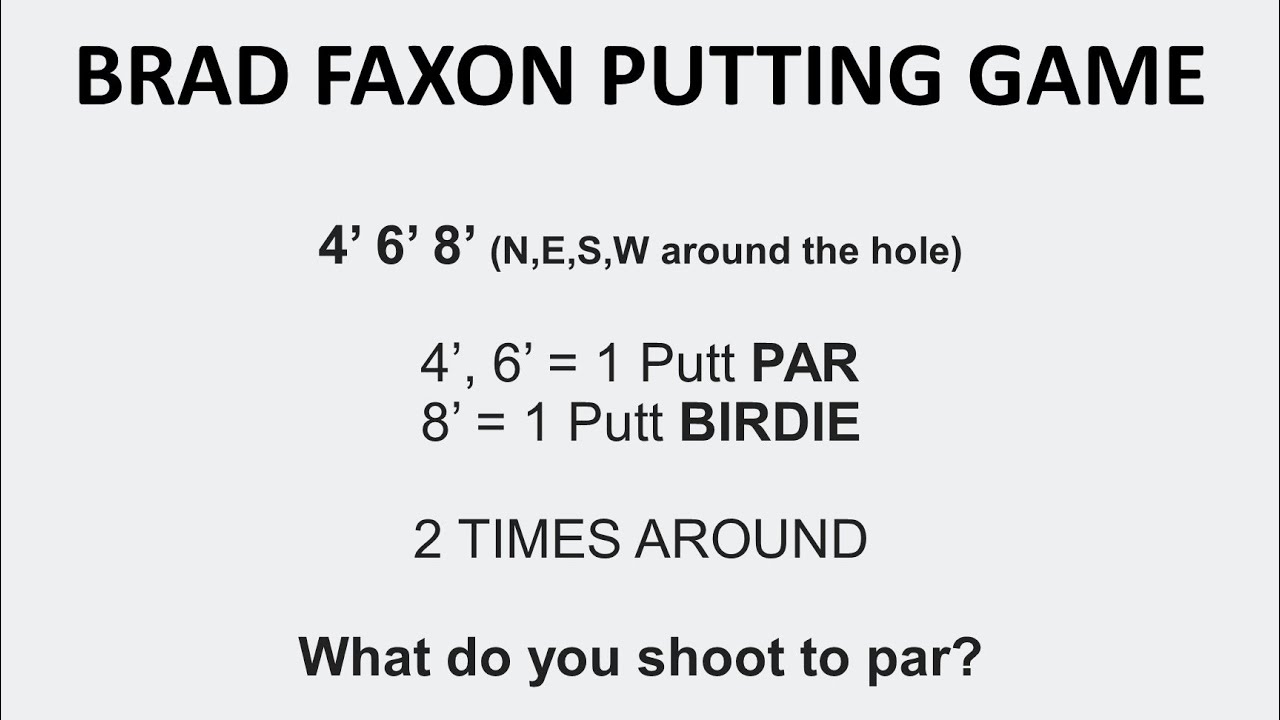 Brad Faxon Putting Drill - Improve Your Putting, Lower Your Scores, 24 total putts: 4,6,8 feet 