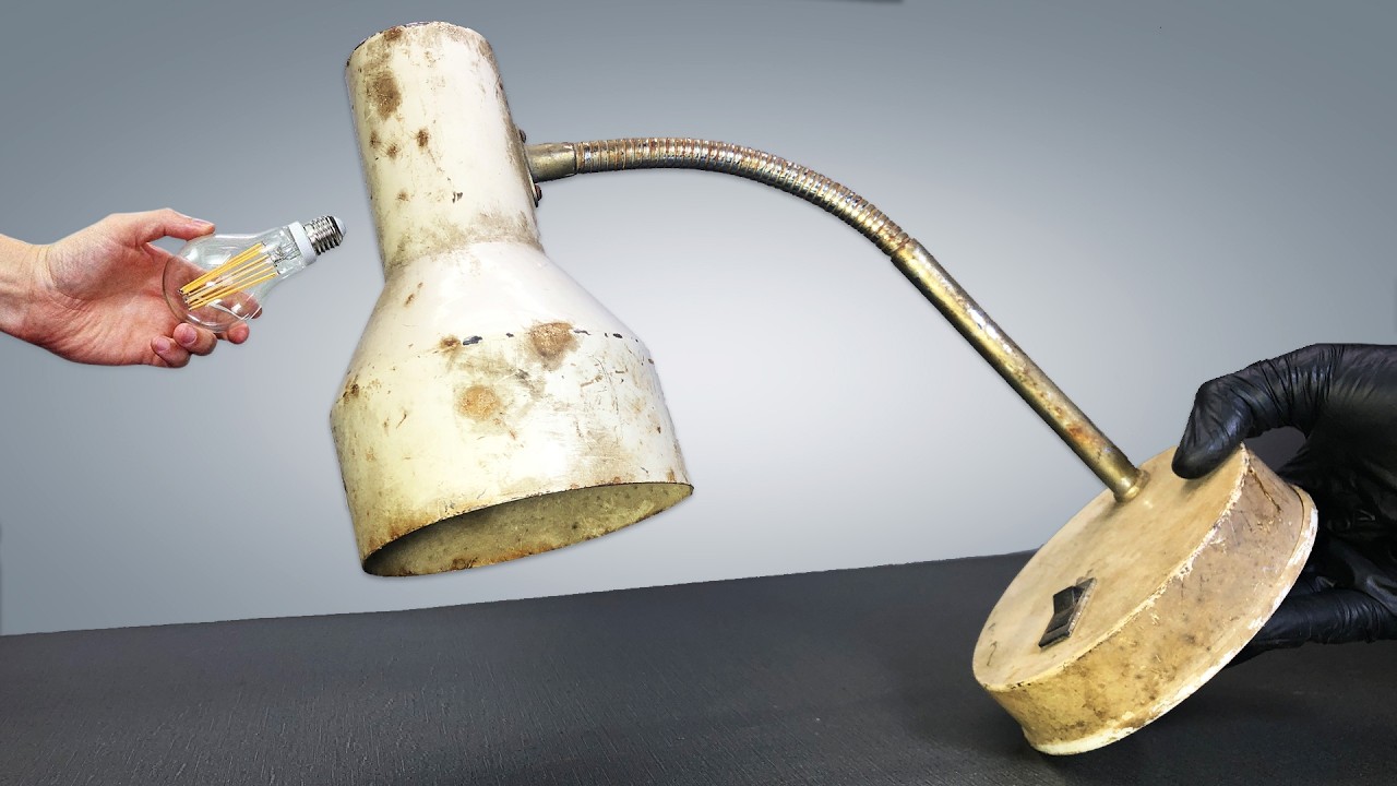 Antique Rusty Midcentury 'Old Table Lamp' Restoration