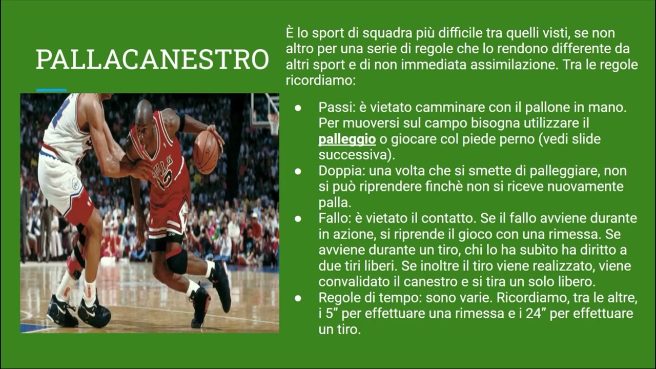 SCIENZE MOTORIE - Principi dell'allenamento, TTD Sport di squadra, TTD Sport individuali