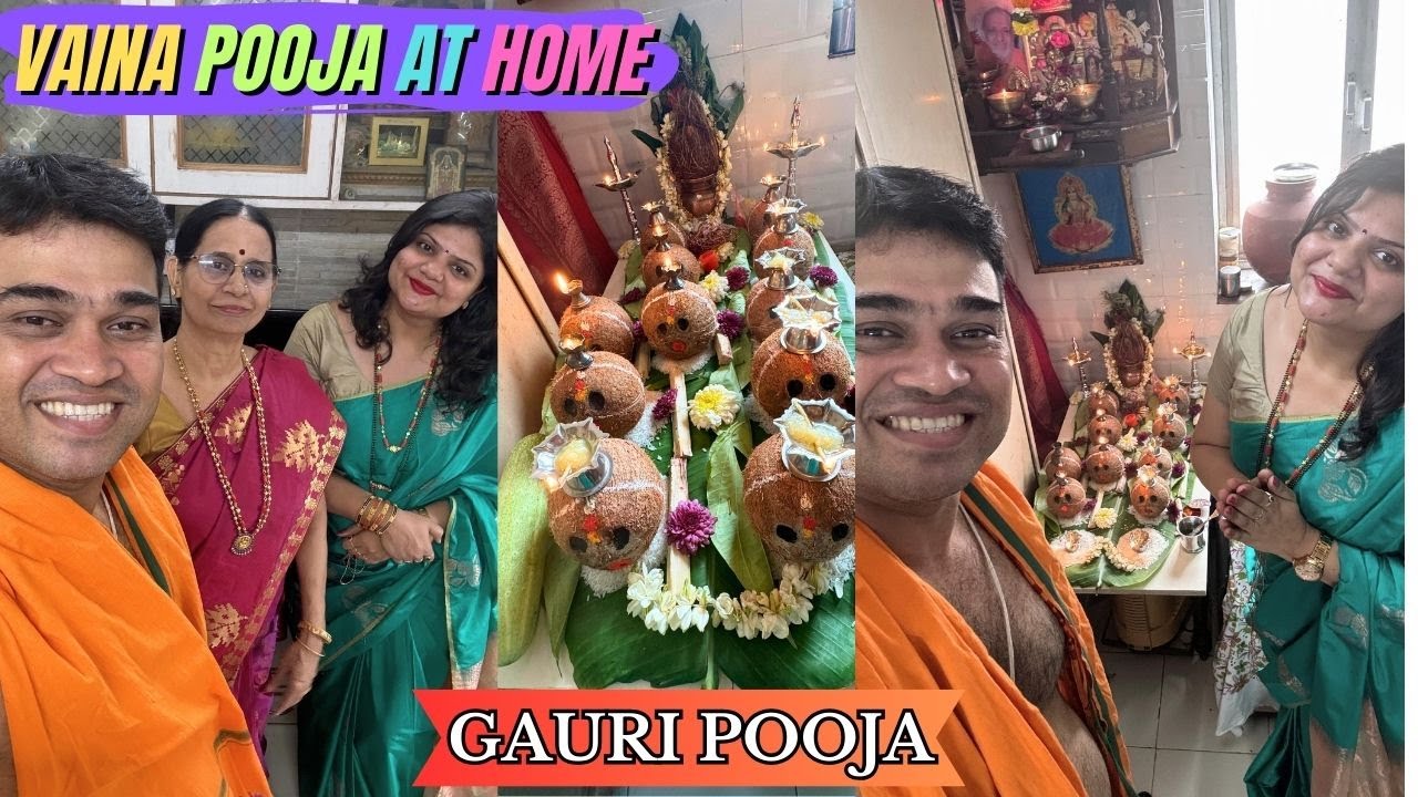 Viana Pooja Gauri Pooja 2024 At Home | Konkani Family |  GSB Food Life Style | Ganesh Kini Vlogs