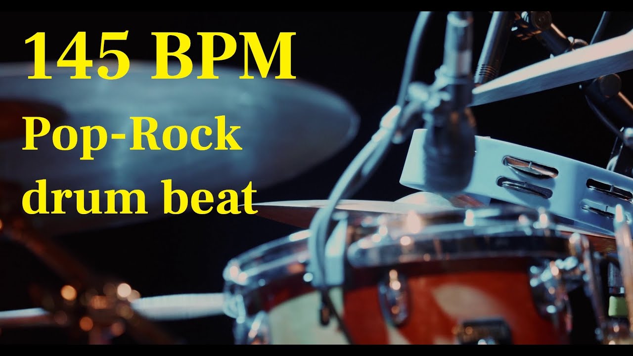 HQ pop-rock drum beat 145 bpm (extended)