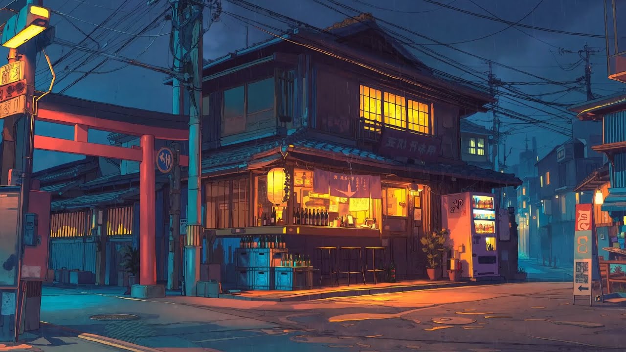 90s Harbor Night ⚓ Rainy City Vibe 🌧️ Classic Lofi for Stress Relief