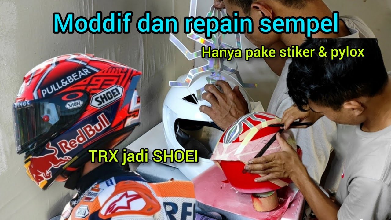 modif helm honda - TRX jadi SHOEI marc marquez - #repainthelm #kreatif