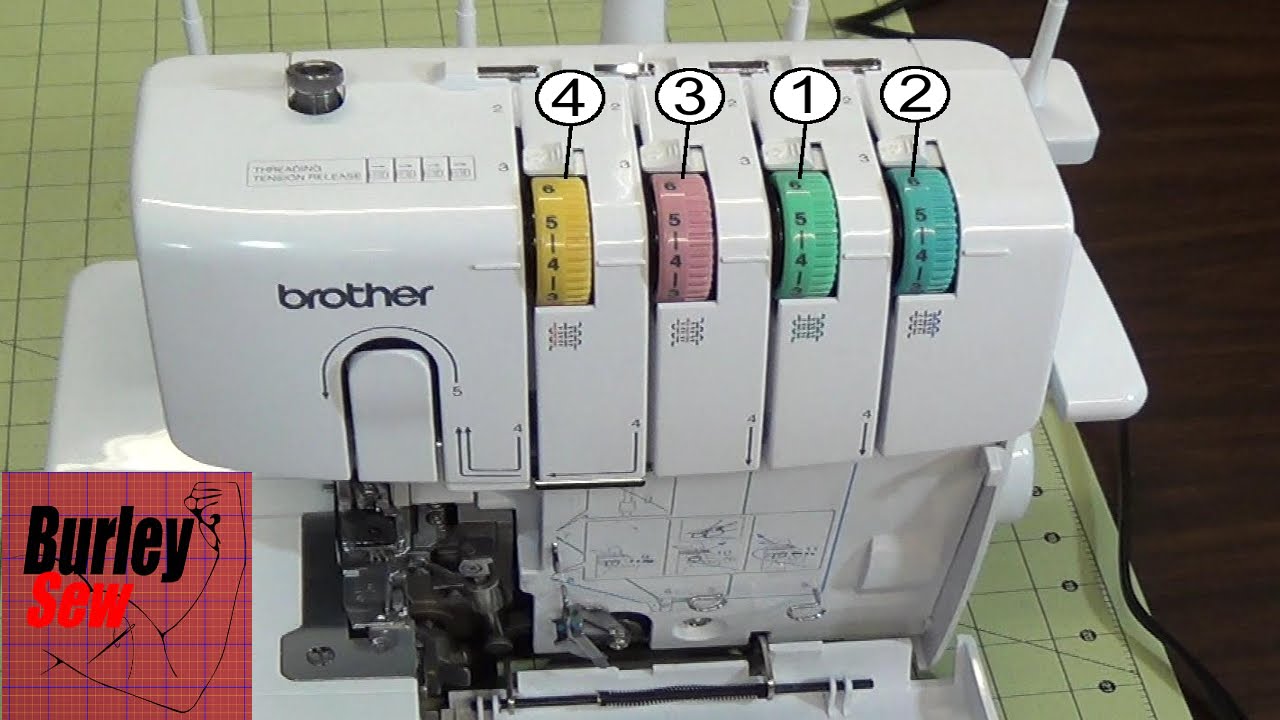 Как заправить нить в 4-ниточный оверлок Brother 1034d