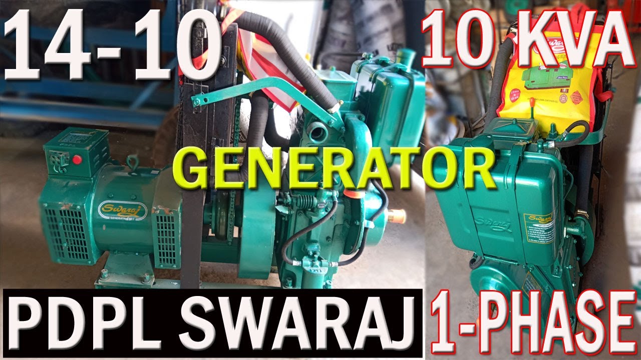 PRE DELIVERY INSPECTION NEW  SWARAJ GENERATOR | 10KVA | 14-BHP Engine | WATER COOLED |230 -VOLTS||