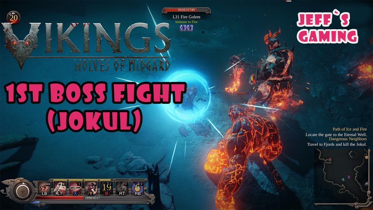 Vikings Wolves of Midgard 1st Boss Fight ( Jokul )