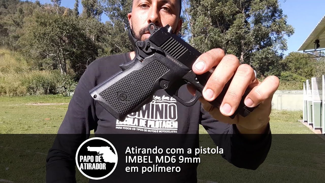 Atirando com a IMBEL MD6 9mm produzida em polímero