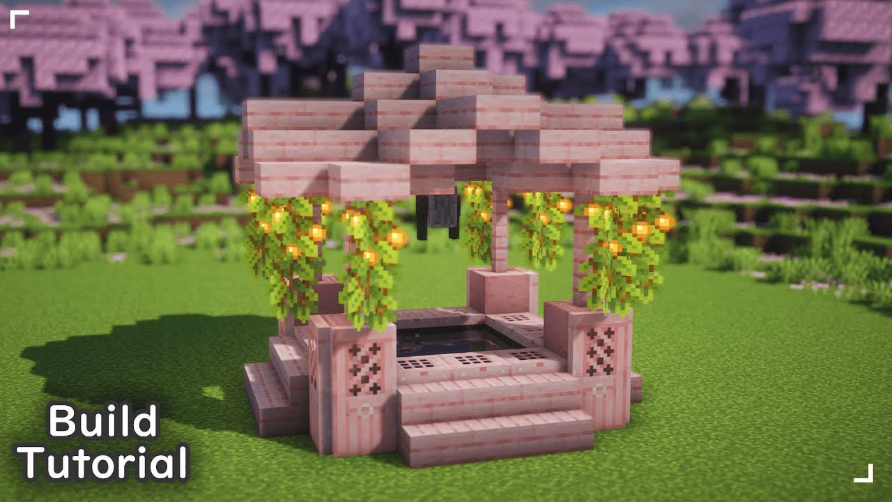 🌸 Cherry Blossom Well 🪣 | Minecraft Build Tutorial