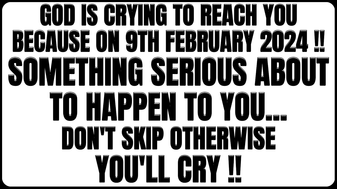 🛑!! URGENT ALERT !! SOMETHING SERIOUS ABOUT TO HAPPEN TO YOU. DON'T SKIP THIS GOD MESSAGE FOR YOU