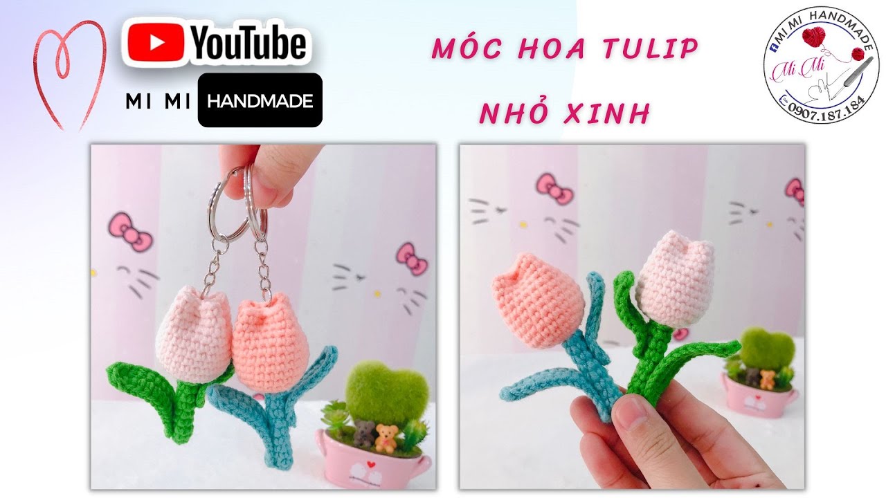 Móc Hoa Tulip Nhỏ Xinh 🌷 Làm Móc Khoá, Trang Trí & Quà Tặng 🎁 | Cute Keychain | Mimi Handmade