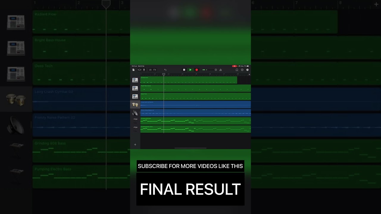 Tech House drop made in GarageBand iOS 2 
