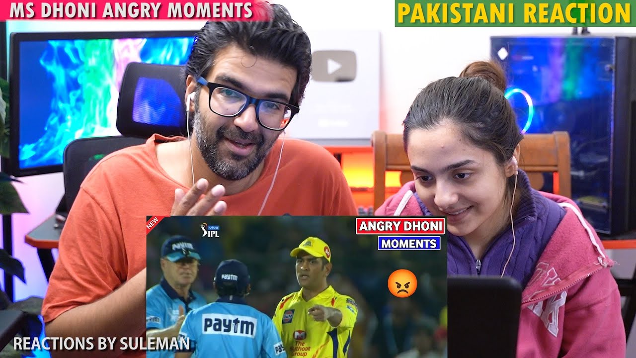 Pakistani Couple Reacts To 7 Moments when MS Dhoni lost his Cool | Rare MS Angry Moments in Cricket