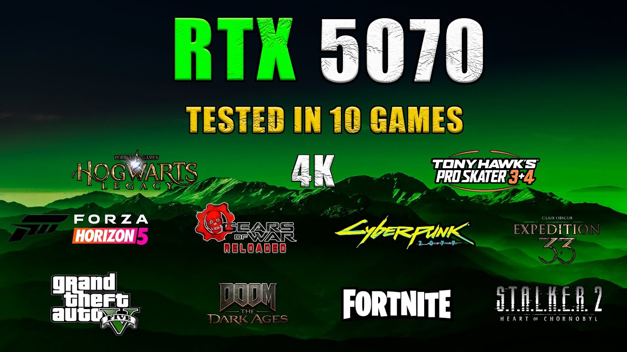 🔥10 Popular Games Tested on the 🟢RTX 5070 | FPS & Graphics Settings