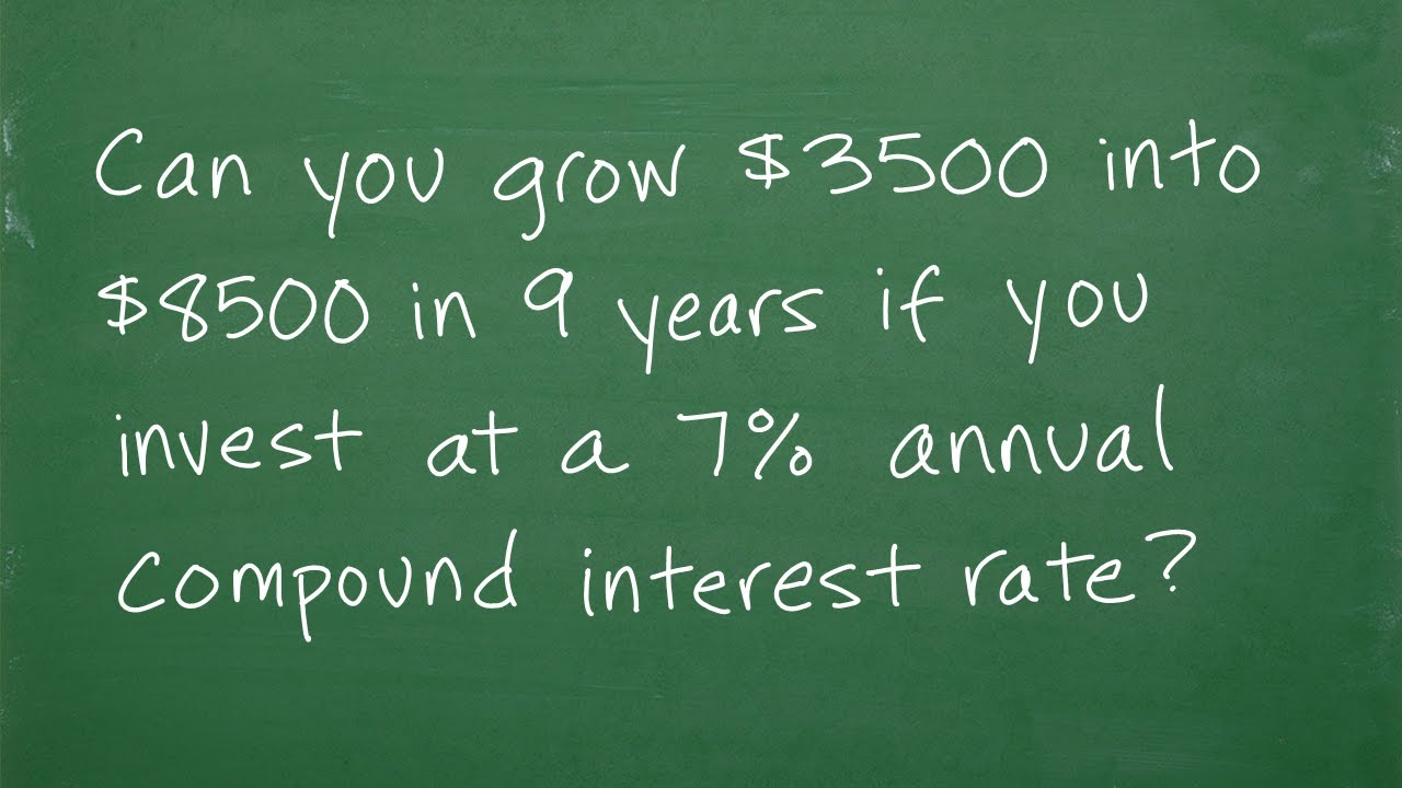 Can you grow $3500 into $8,500 in 9 years if you invest at a 7% annual compound interest rate?