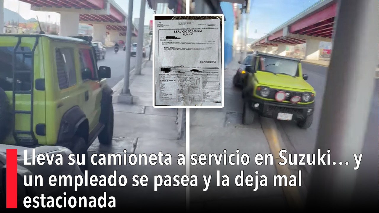 Lleva su camioneta a servicio en Suzuki… y un empleado se pasea y la deja mal estacionada