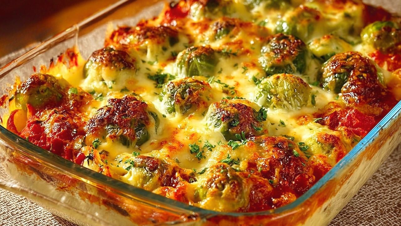 Der Rosenkohl Auflauf ist so lecker, dass ich den jeden Tag mache! Gemüsegratin mit Raclette Käse