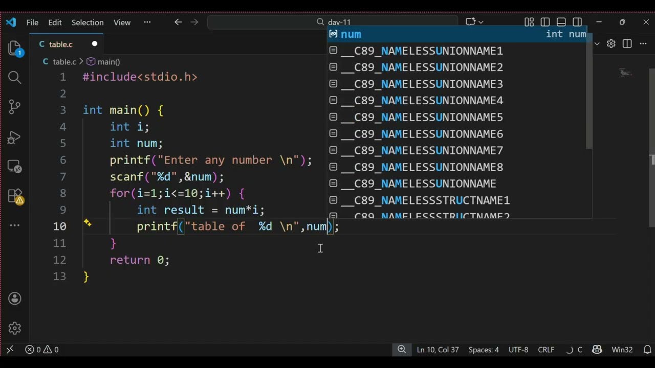For Loop in C Language Explained in Hindi | AIW Betul