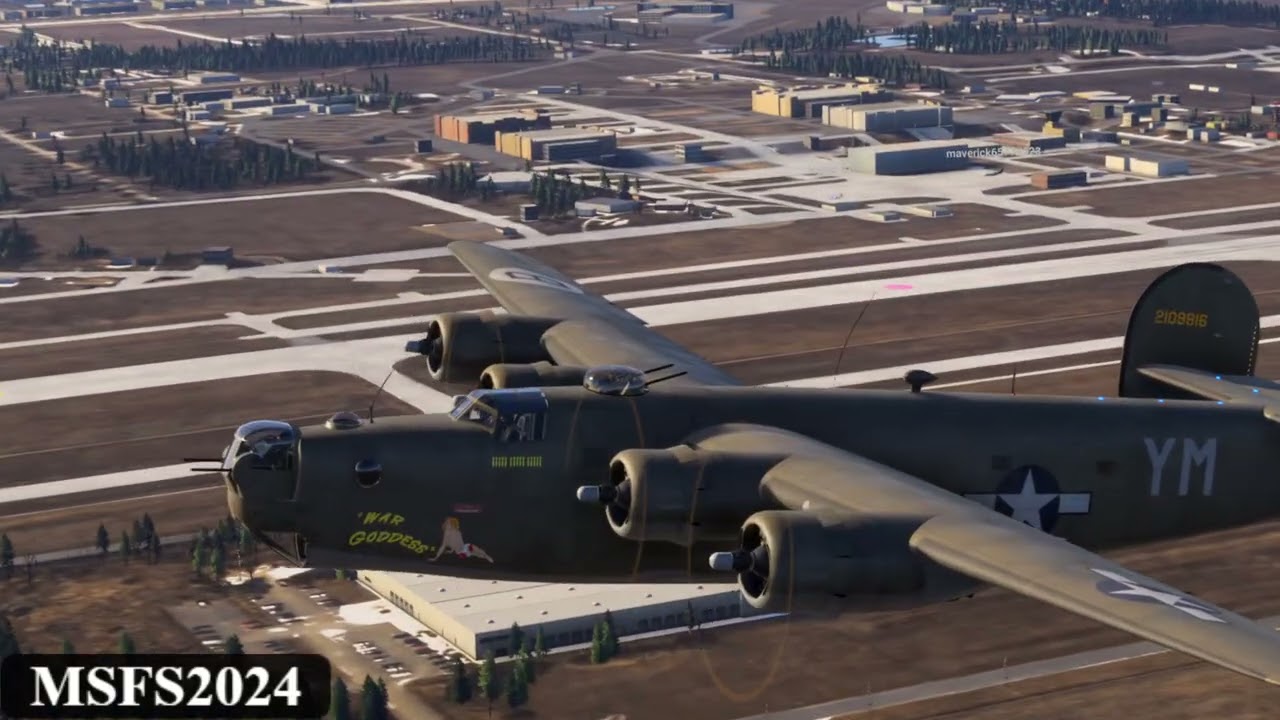 landing at OSH Airport B-24J